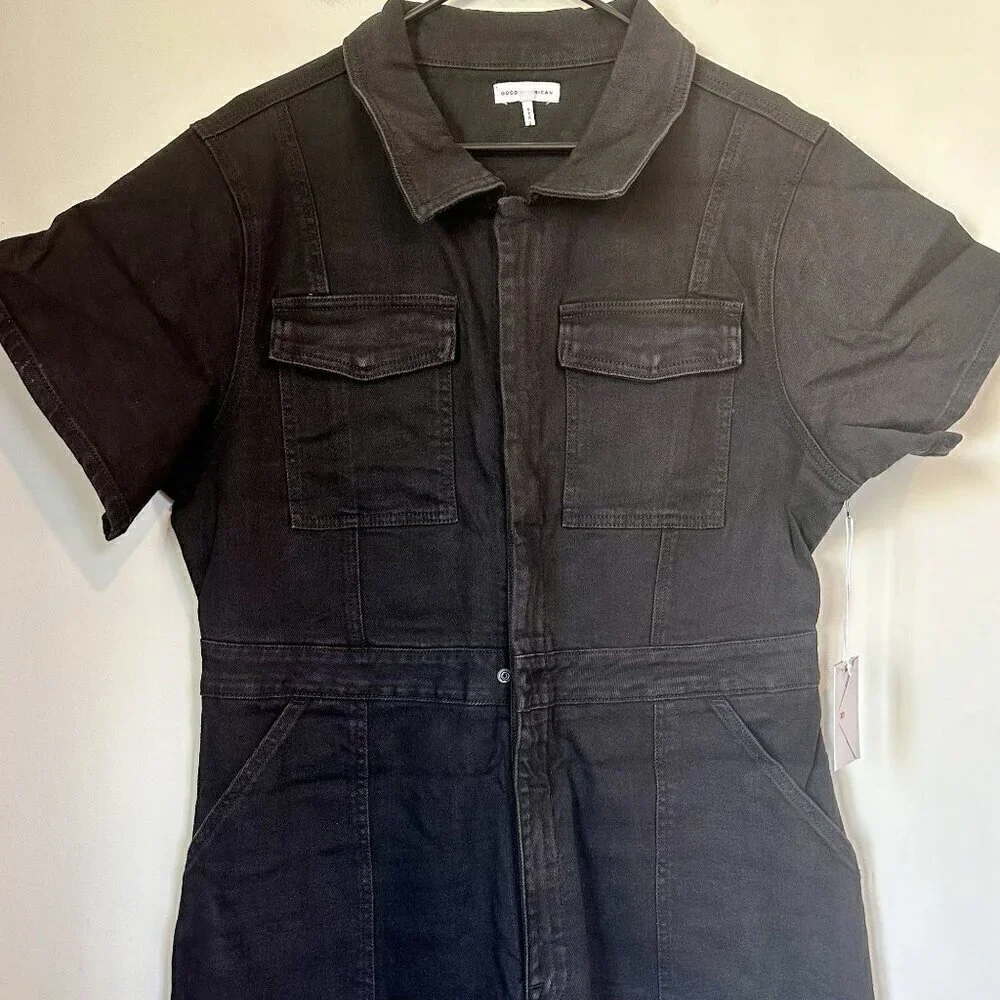 NWT Good American Black Fit For Success Jumpsuit - Size 5 (2XL)